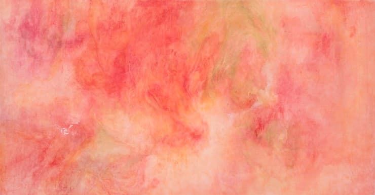 붉은 숨, 순지에 혼합재료, 140x73.3cm, 2015