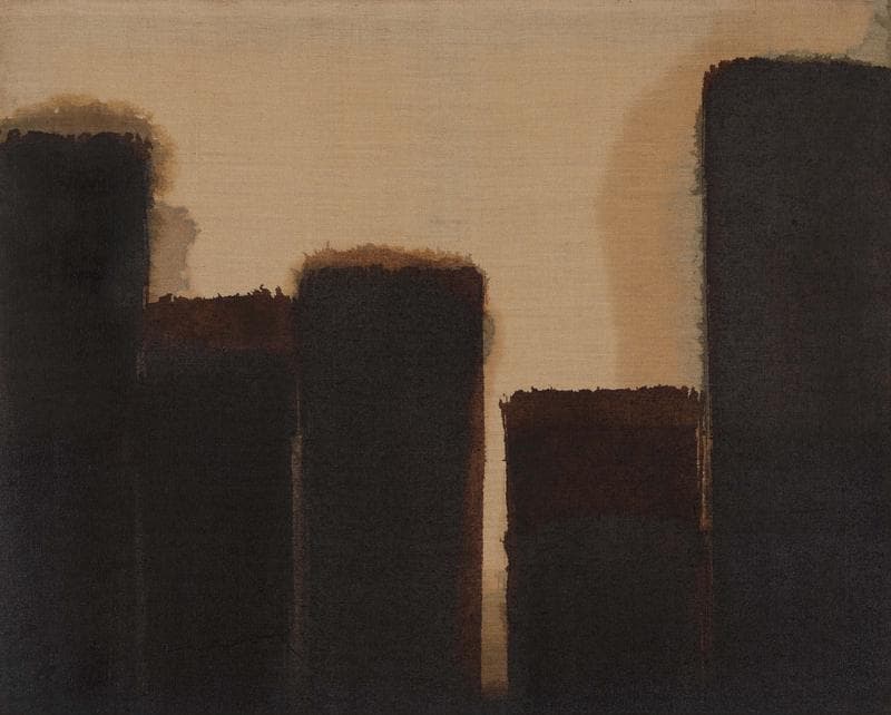 Yun Hyong-keun . Burnt Umber & Ultramarine,  1977 - 1989,  Oil on linen, 73 x 91 cm. Courtesy of PKM Gallery