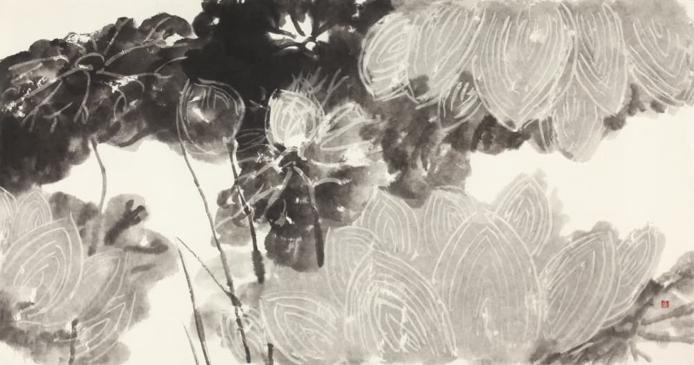 연(蓮), 2015, 한지에 수묵, 75x142cm