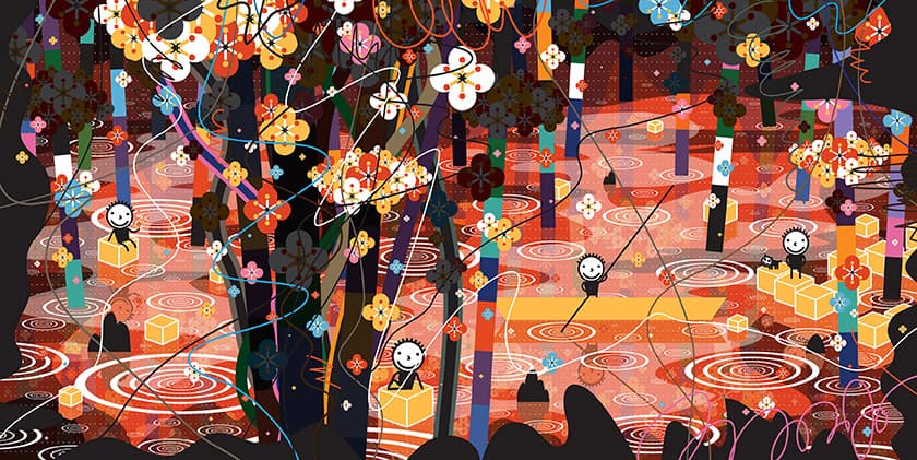 Kisoo Kwon, Arcadia, 2014-2015, acrylic on canvas on board, 220X110cm