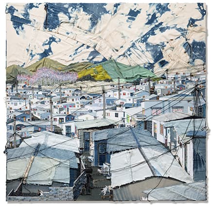 Soyoung Choi_House and Dog_2018_Denim_130.5x130.5x6