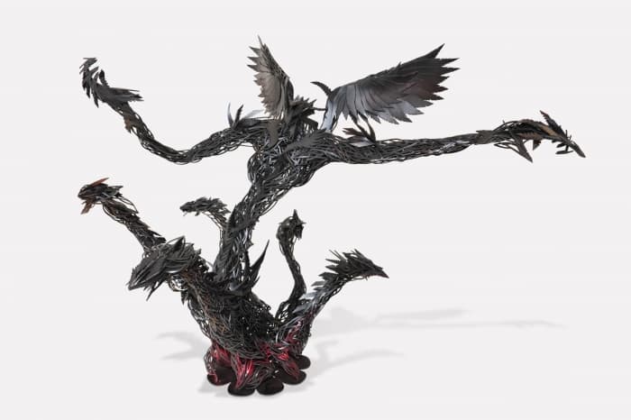 Breeding #6  Steel, Rubber, Urethanepainting 92x80x84  2014  Stone Gray
