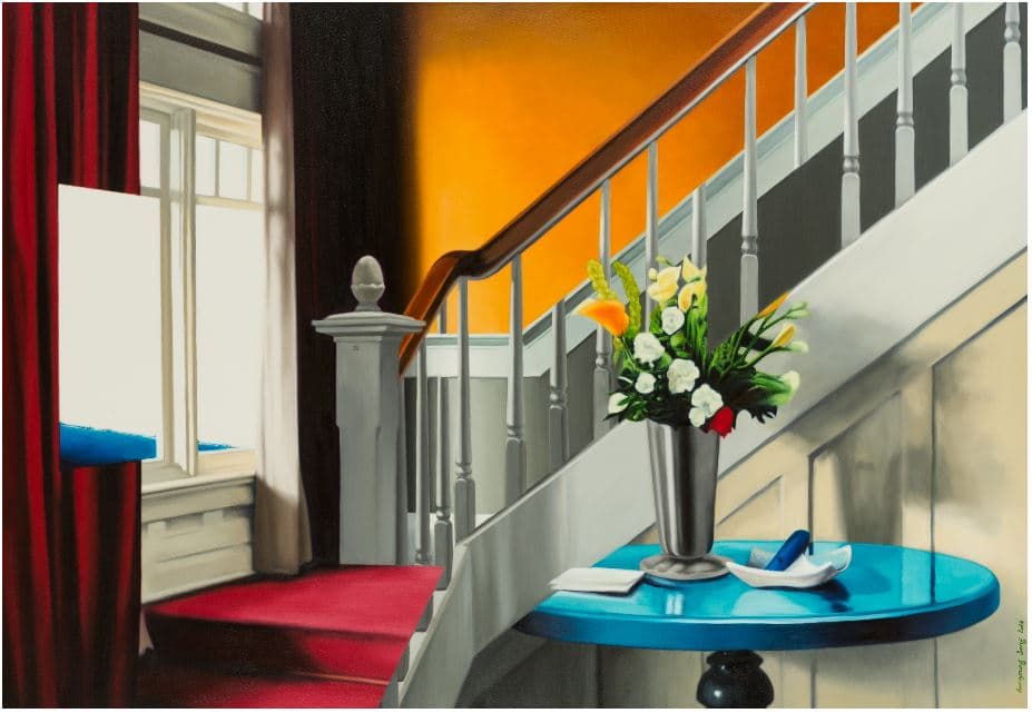20(푸른 탁자 Blue Table), oil on linen, 112x162cm, 2014