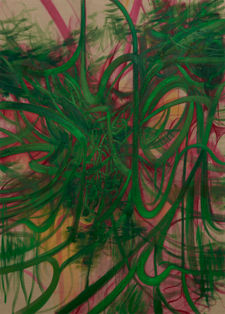 Nigel Cooke, Waterlilies, 2020, oil and acrylic on linen, 210 cm × 150 cm (82-11/16" × 59-1/16") © Nigel Cooke