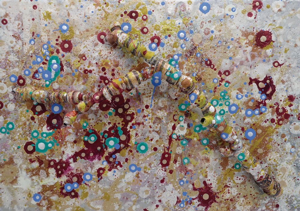 김유화/이어돎(cycle) 4 / 나뭇가지, 폐종이, 캔버스위 아크릴 / 25.8cm x 17.9cm / 2015