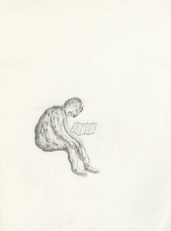 이준용, 뭐라 적을까 고민하다가 망부석이 되어버렸습니다,  pencil on paper, 297 x 210, 2014