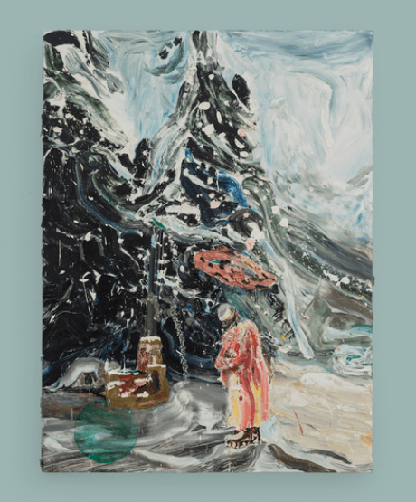 Qiu Xiaofei Farewell 1, 2018. oil on canvas, 200 cm × 150 cm (78-3/4" × 59-1/16")