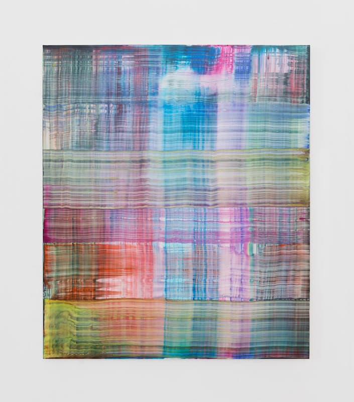 Leu, 2015. Acrylic and resin on canvas. 160 × 140 cm / 63 × 55 1/8 in © Bernard Frize / ADAGP, Paris 2017. Courtesy Perrotin