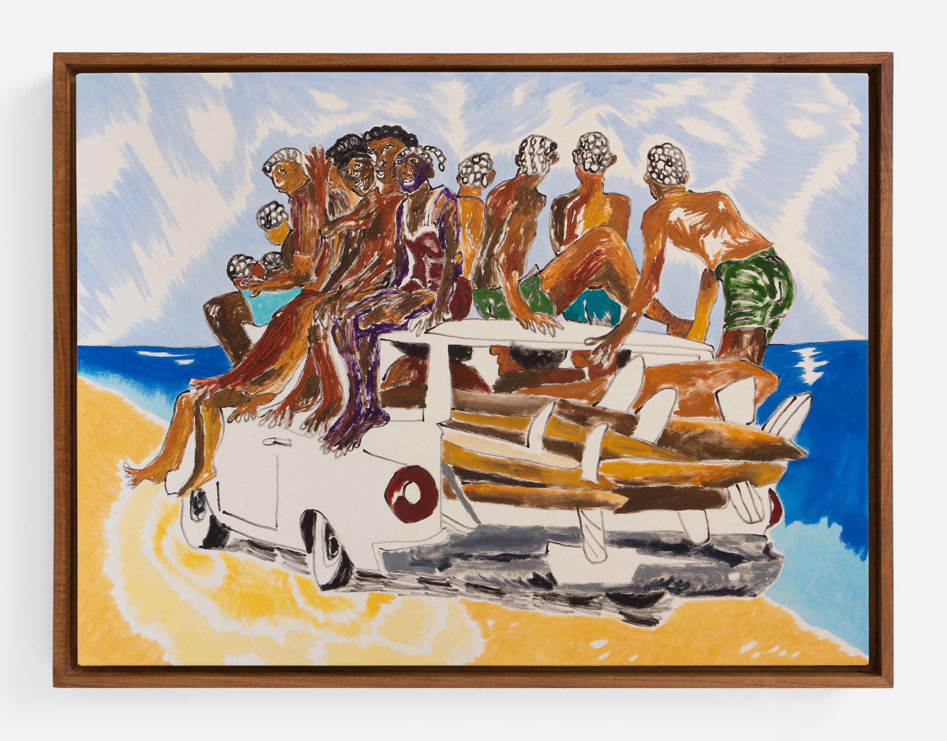 Chase Hall, All my brothers go to heavens, 2020 Acrylic and coffee on canvas 30 x 40 in (76 x 102 cm)