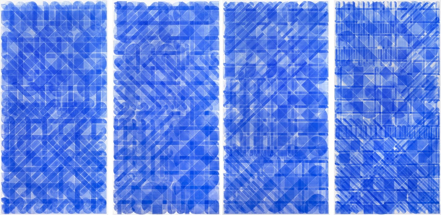 Marine Painting, 2016, pencil and acrylic on linen, 194x97cm
