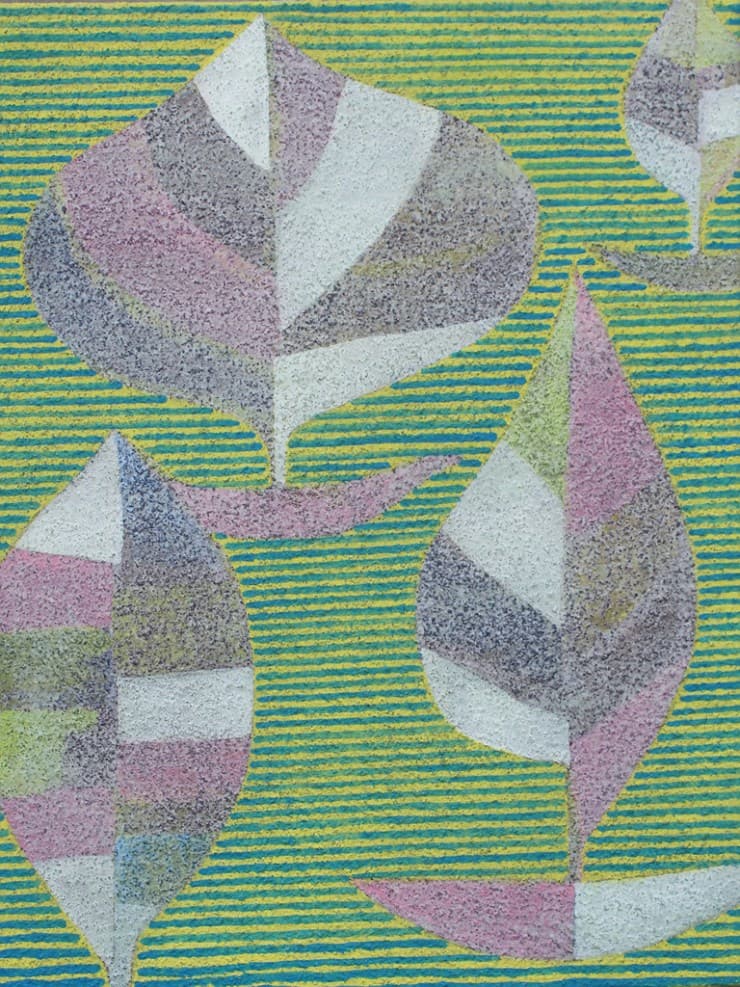 나뭇잎 배, 캔버스에 안료, 41 x 53cm, 2017