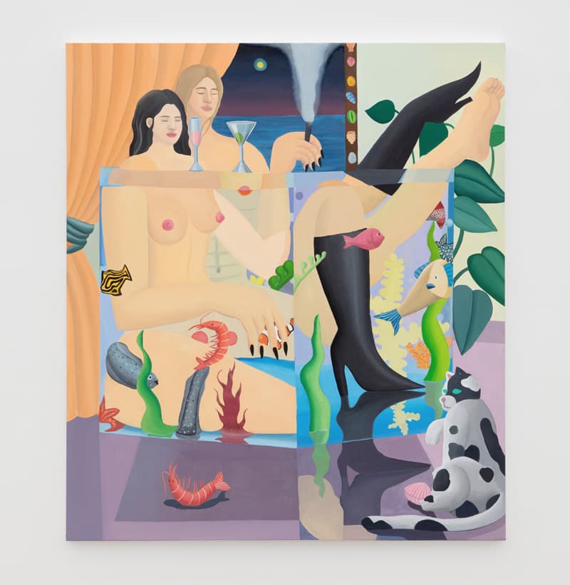 GaHee Park, We Used to Be Fish, 2019. Oil on canvas. 152.4 x 172.7 cm. | 60 x 68 in. Courtesy of the artist and Perrotin.