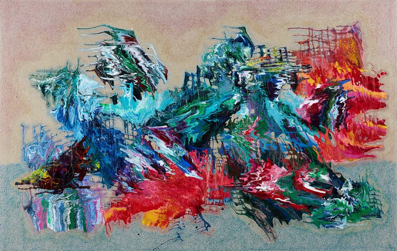 권혁, 카오스모스 R255 Chaosmos R255, 천에 아크릴, 실스티치, 145x235cm, 2016-17
