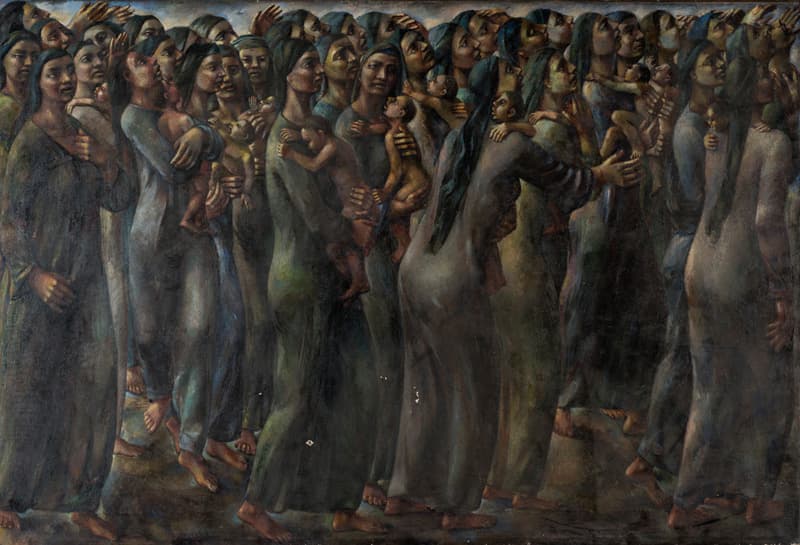 라팁 싯티크, 어머니들-평화의 행진, 1940년대 초, 캔버스에 유채, 132x194cm, 카이로이집트근대미술관 소장