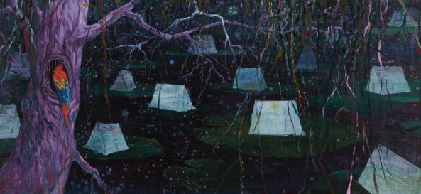 정철규-01-도망가는 밤, 캔버스에 유채, 80x173cm. 2016