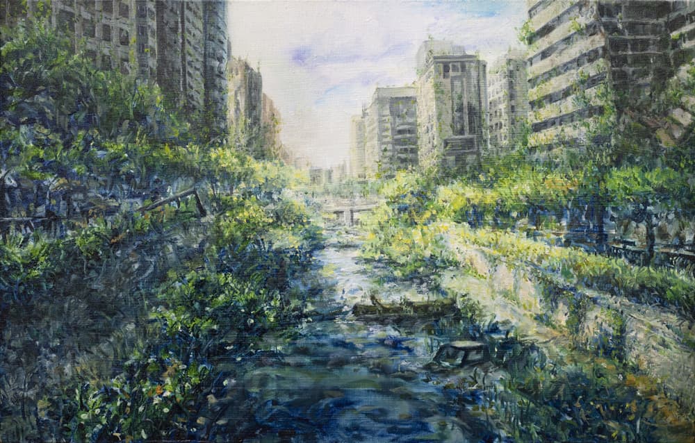 <옐로우 2장> 캔버스에 유화, 33X53cm, 2019