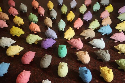 Hedgehog’s Dilemma (detail) colored plaster dimensions variable 2016