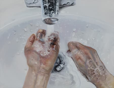 김서율, 손씻기, 2015, 캔버스에 유화, 45x53cm