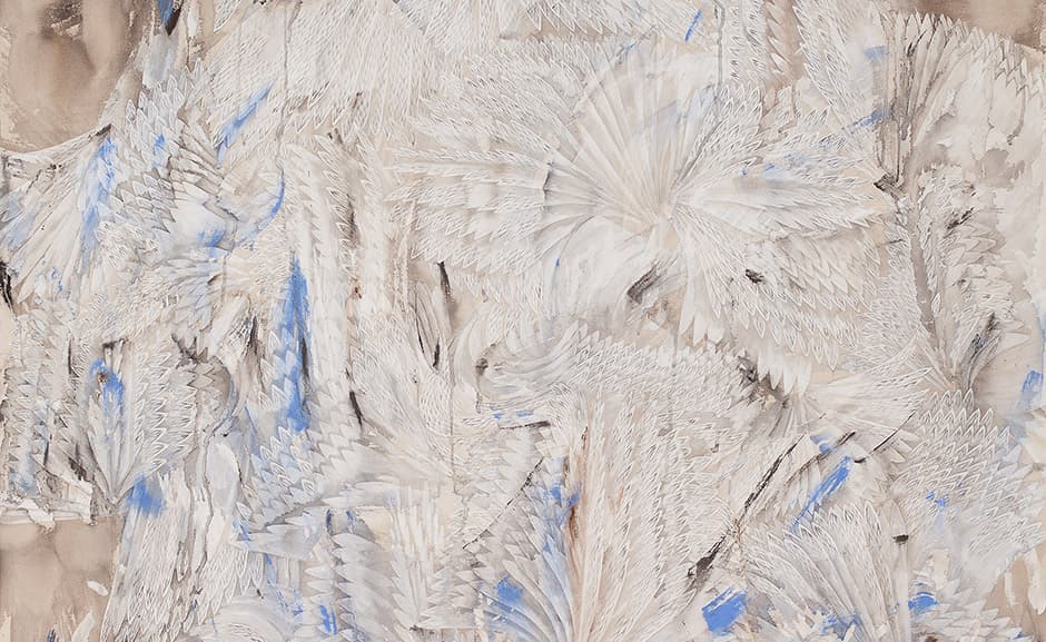 In Sync II,160x130cm,Acrylic on unprimed canvas,2015(부분)