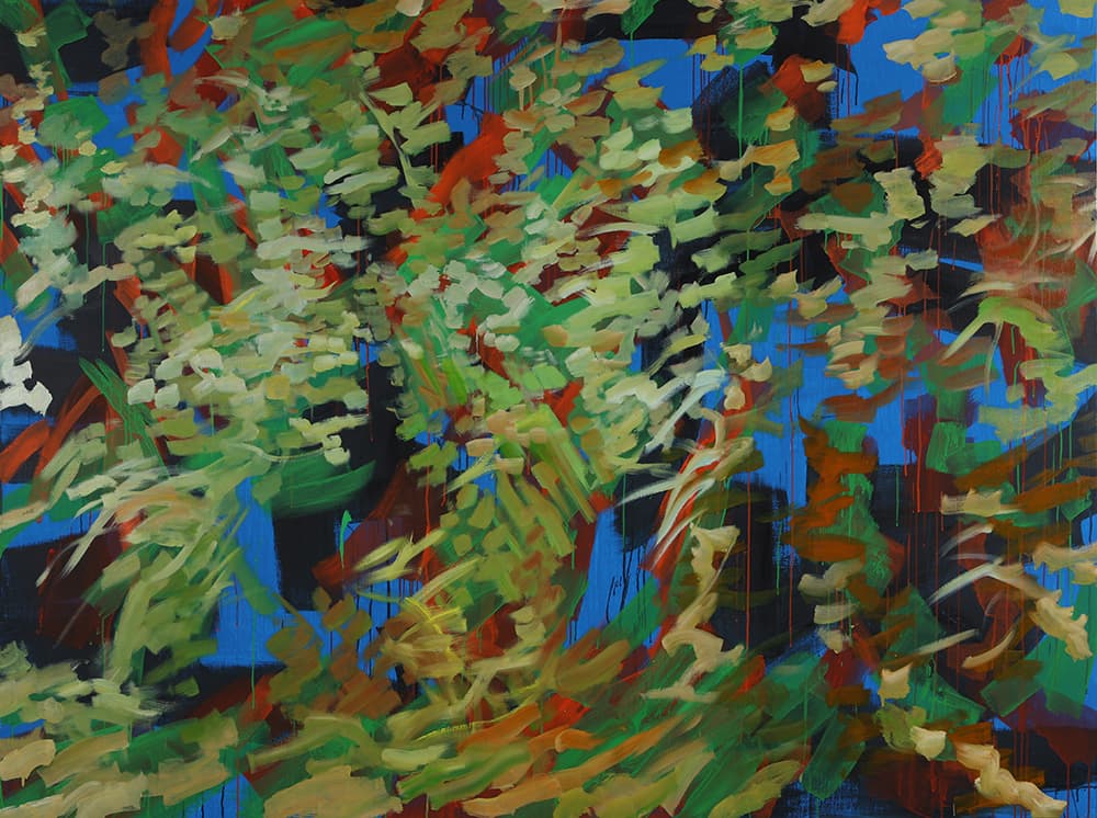정직성, 녹색풀 green pool : 201601, acrylic and oil on canvas, 194×259cm, 2016