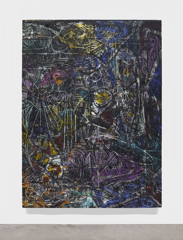 ANGEL OTERO  Wind Chimes, 2015  Oil paint and fabric collaged on canvas   96 x 72 inches  243.8 x 182.9 cm