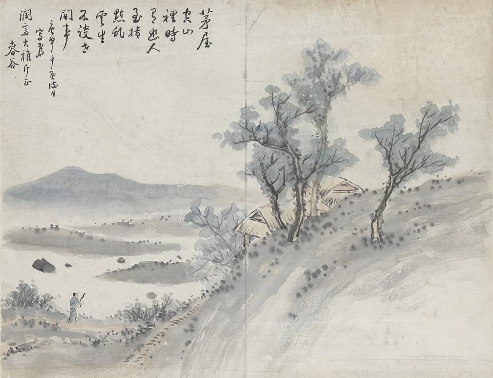 고희동, 산수, 한지에 수묵담채, 27×36cm, 1920
