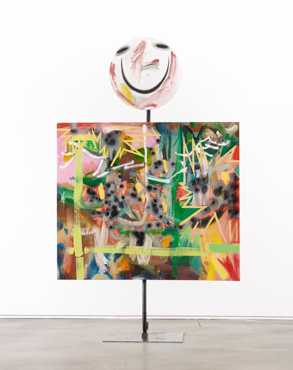 백경호_Clint Eastwood, Oil, charcoal, spray on canvas, 120×140 cm, dia 55cm, 2016