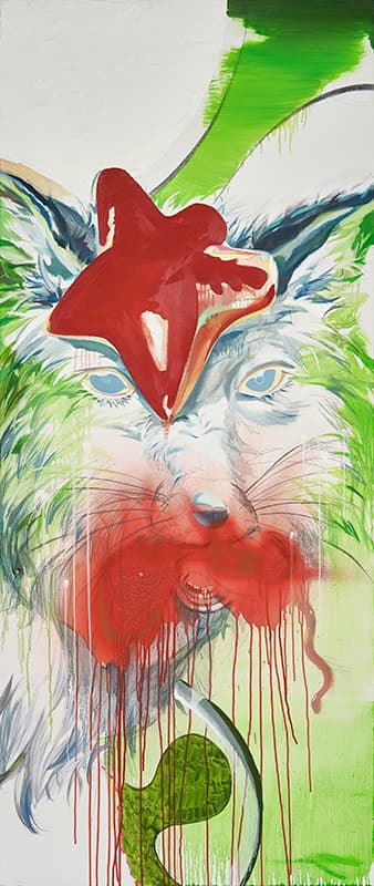 정수정_A Predator-2020_oil and spray on canvas_182×76㎝