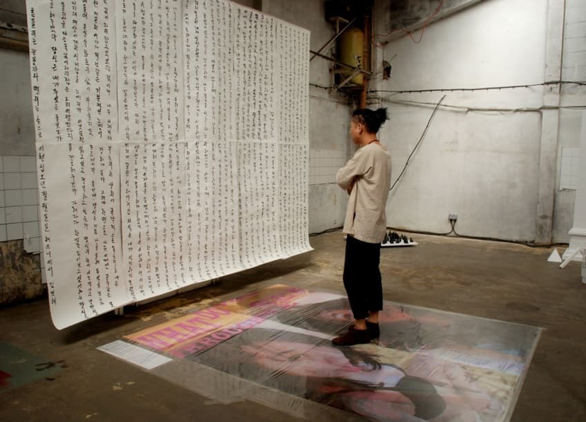 What do you see through me, 350 x 200cm, Mixed Media Installation, 2015