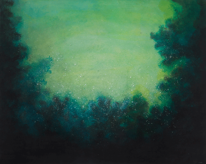 서하나 moonlight_serenade 장지에 분채, 석채, 야광안료, 먹 117.5 x 93cm 2016
