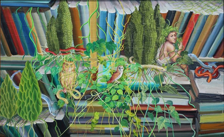 Rhizome book forest 90x145cm oil on canvas 2016-1