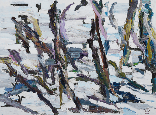 Stroke Field, 193.5x259cm, Acrylic, Gouache, 2015