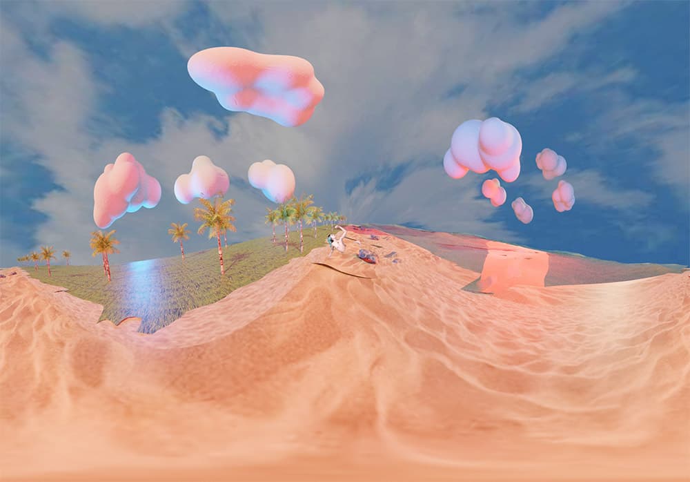 Ru Kim and Samantha Blumenfeld_S.A.N.D._360 video and installation_2023