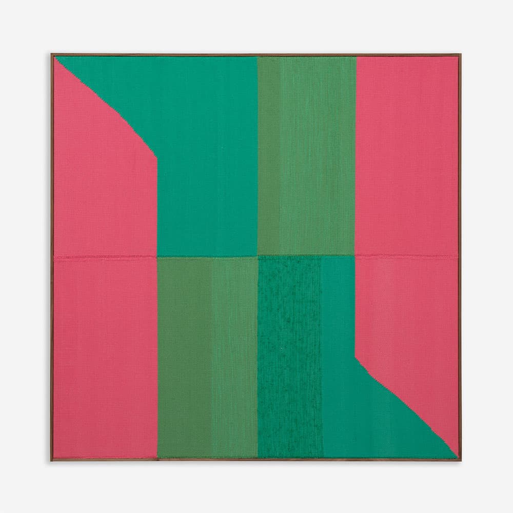Brent Wadden, Untitled, 2022, Hand woven fibers, wool, cotton and acrylic on canvas, image, 130 cm × 131 cm (51-3/16" × 51-9/16") © Brent Wadden