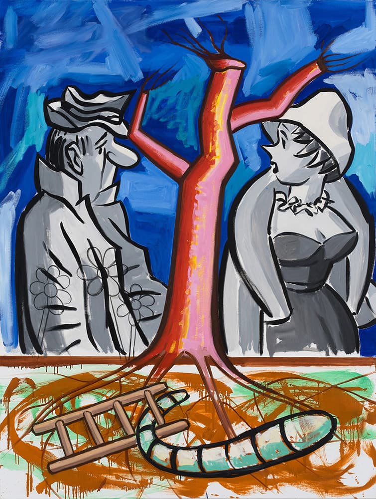 DAVID SALLE, Tree of Life #26, 2021, Oil and acrylic on linen, 170.2 x 127 cm © David Salle/VAGA at Artists Rights Society (ARS), New York
