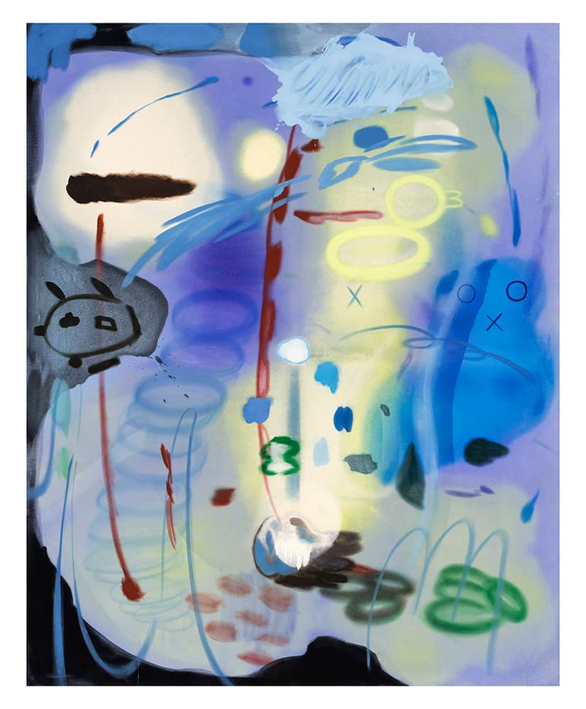 박경률, 〈그림99(청색)〉, 2021. 생천에 아크릴과 오일, 227 x 182 cm.이미지 출처: 원앤제이 갤러리