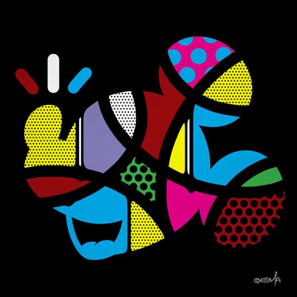 코마, Pop Micky2, acrylic & spray paint on canvas, 91.0x91.0cm(50S), 2018