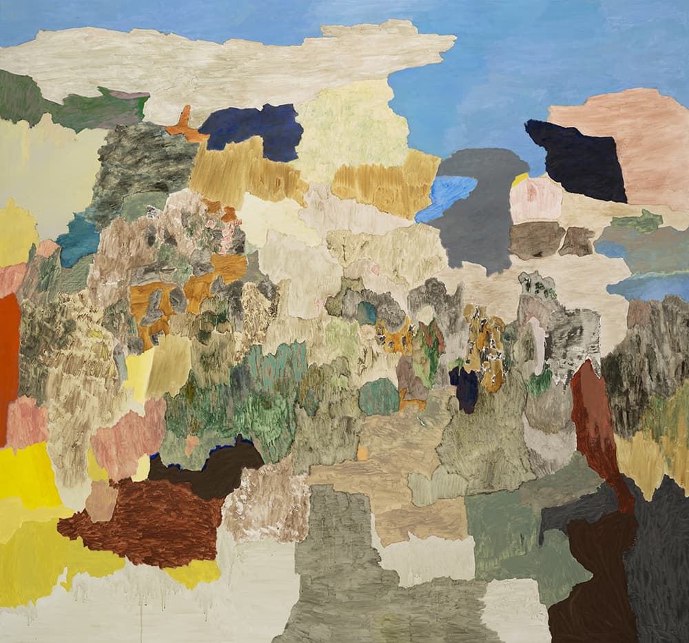 해안선 #1 Shoreline #1, 2021, 캔버스에 템페라, 아크릴릭, 유채 Egg-oil tempera, acrylic and oil on canvas, 280x300cm