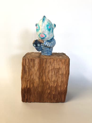 탐험가 探検家 Explorer , Wood Acrylic Clay Others, 32×17×11.5 cm , 2019