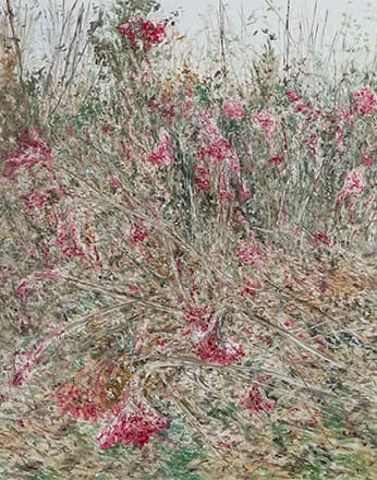 김지원, 맨드라미, 2011. 리넨에 유채, 227×182cm