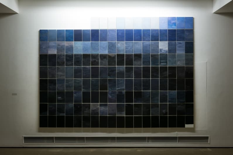 강동주, 155분 37초의 하늘, 2013, 캔버스에 유채, 각 22.7x15.8cm(156개)