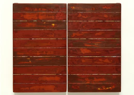 안덕춘-단색_적색, 나무옻칠.색칠.주칠.자개, 27.5X16.5cm, 2018