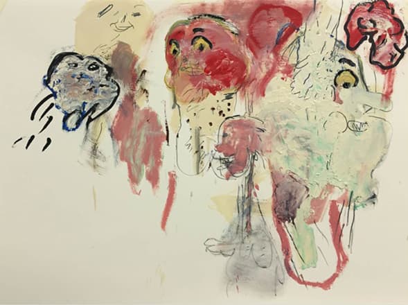 이근민, Refining Monkey, Oil on Paper, 57x76cm, 2015