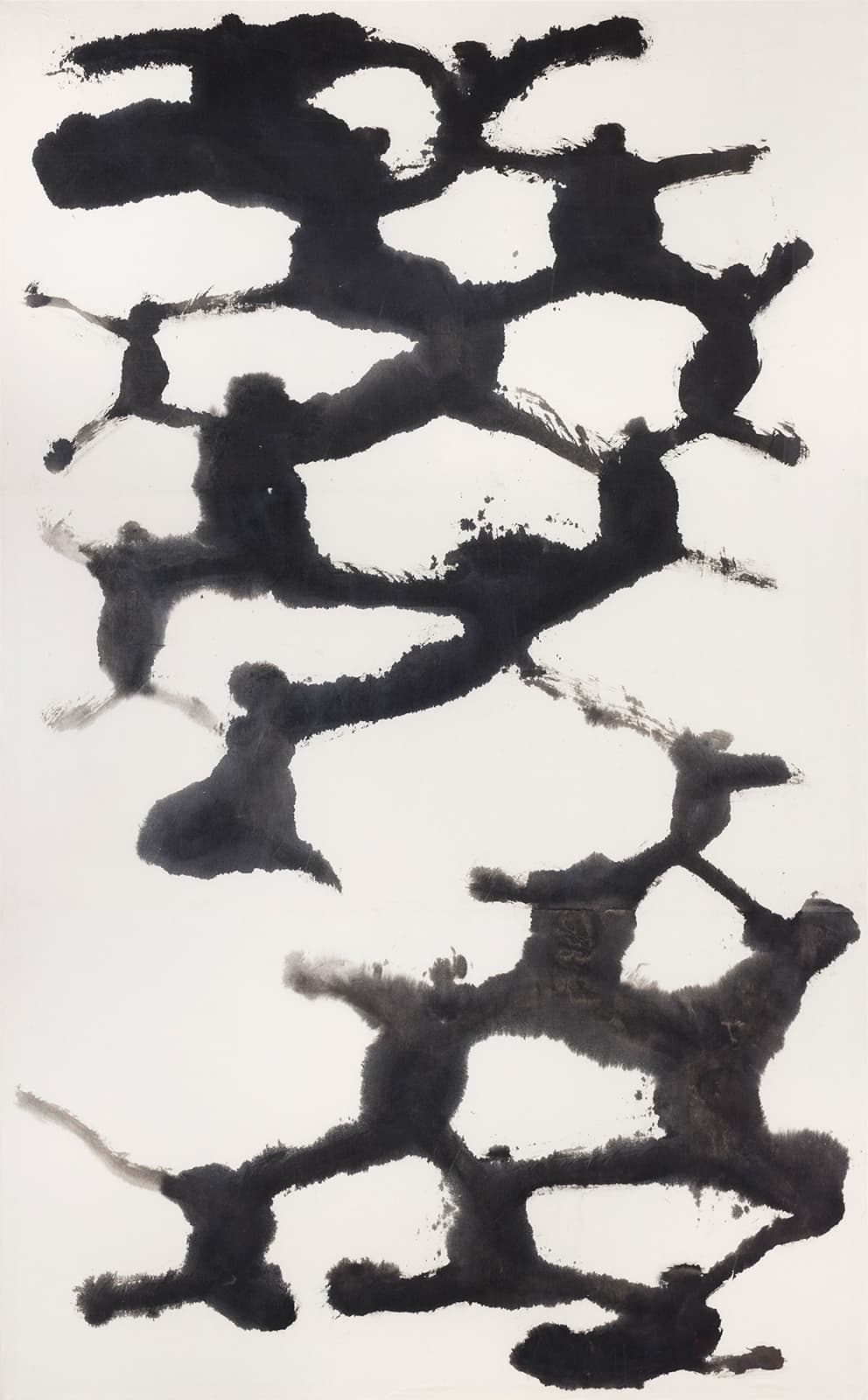 SUH SE OK, People, 1995, Ink on Korean mulberry paper, 258 x 162 cm