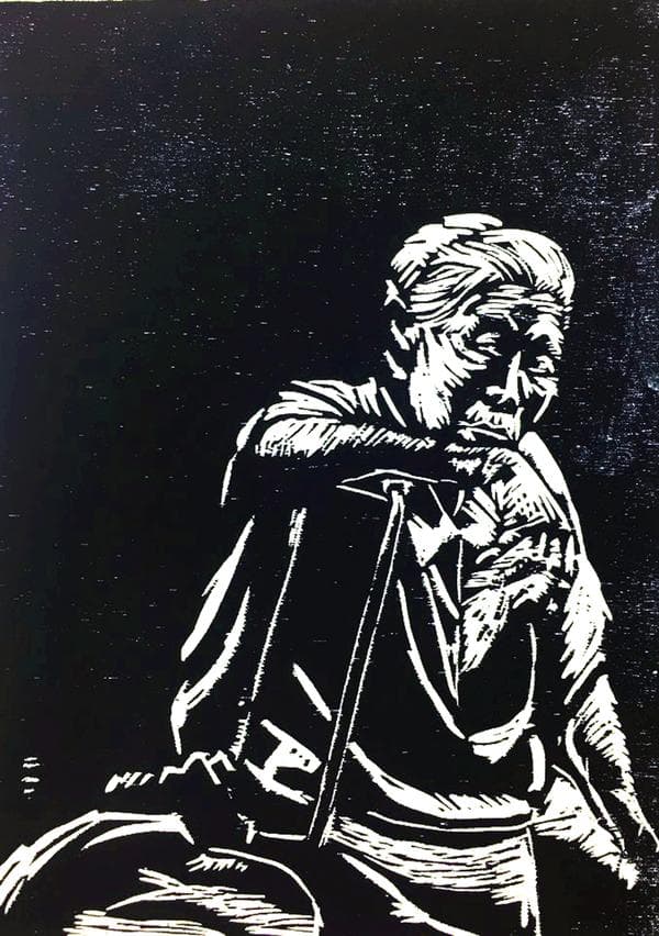 임동현, 진지 잡수셨습니까,22.0×30.0cm,Wood cut on Paper, 2017