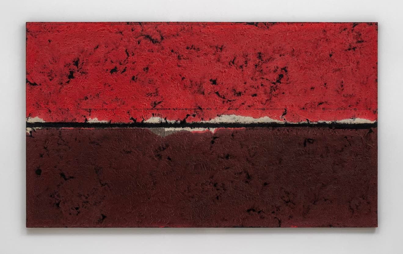 Chung Chang-Sup, 𝘔𝘦𝘥𝘪𝘵𝘢𝘵𝘪𝘰𝘯 91216, 1991, Tak fiber on canvas, 140 x 240 cm. ©The Estate of Chung Chang-Sup. Courtesy of PKM Gallery.