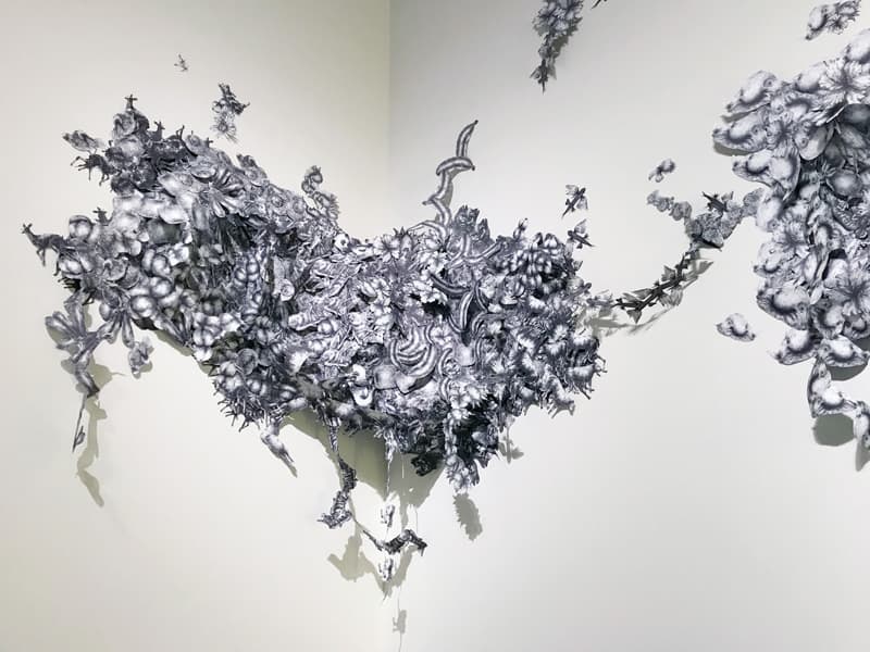 강주리_카오스, 2018, 종이에 볼펜, 잉크젯 프린트, 가변크기