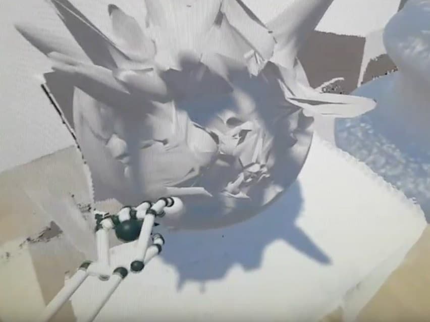 최승호, 본그림자(本影): Umbra, 데스크톱, HTC 바이브, 프로젝터, 키넥트, 립 모션, 러닝타임 1~2분, 2017 Seung Ho Choi, 本影: Umbra, desktop, HTC Vive, projector, kinect, Leapmotion, 1,08