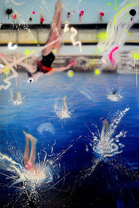 심예림, divers with loud splashes, 캔버스에 유화, 130.3x193.9, 2016