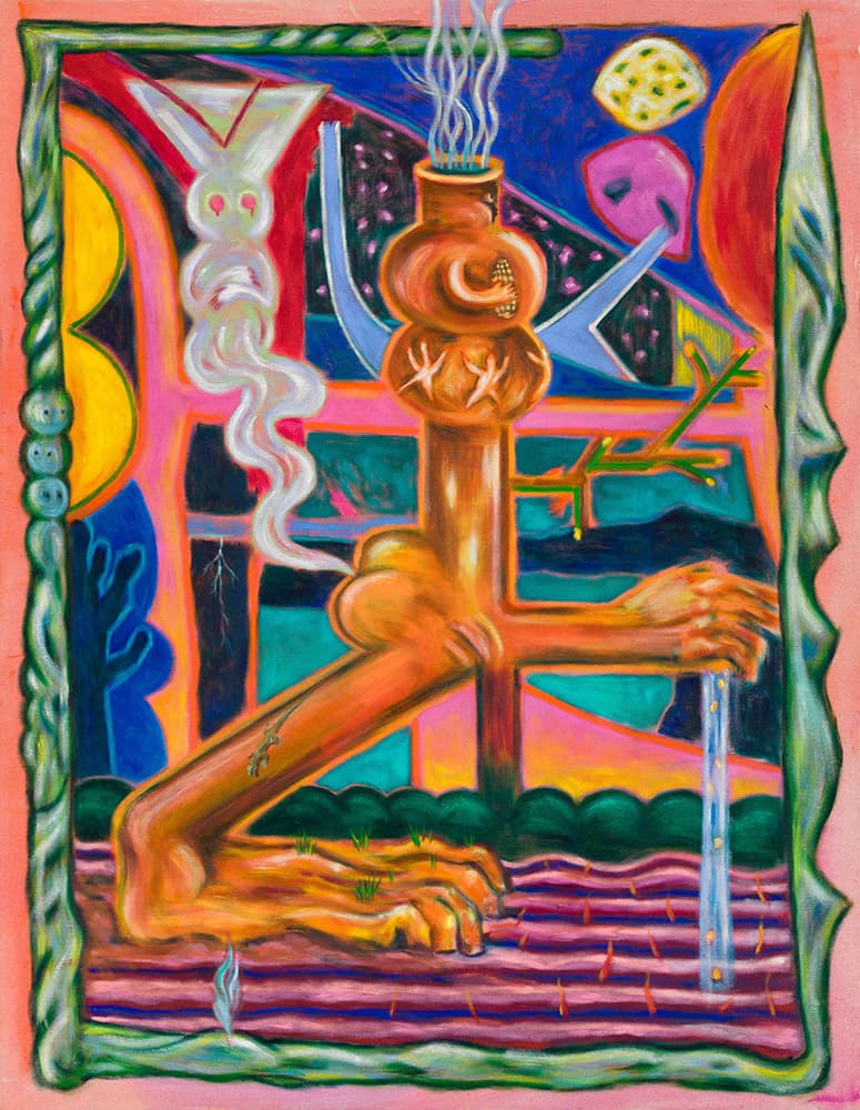 베이롤 히메네즈, <The Spirit of the Corn Seeds>, 2022. 캔버스에 오일, 180 x 140 cm.